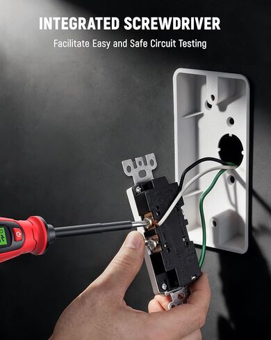 KAIWEETS 2-in-1 Voltage Tester Screwdriver, 3–500V AC Contact Voltage Measurement & Non-Contact Detector Pen, Phillips Head, LCD Display, Live Wire Finder, Continuity Test for Outlet & Circuit, KTS01 in Kuwait