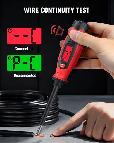 KAIWEETS 2-in-1 Voltage Tester Screwdriver, 3–500V AC Contact Voltage Measurement & Non-Contact Detector Pen, Phillips Head, LCD Display, Live Wire Finder, Continuity Test for Outlet & Circuit, KTS01 in Kuwait