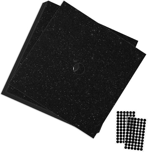 Upins Black Glitter Cappuity Cap Topper ، 16 ورقة تخرج أسود Cardstock Cap Decorations Topper Base Base Base Party Supplies 9 × 9 بوصة in Saudi Arabia