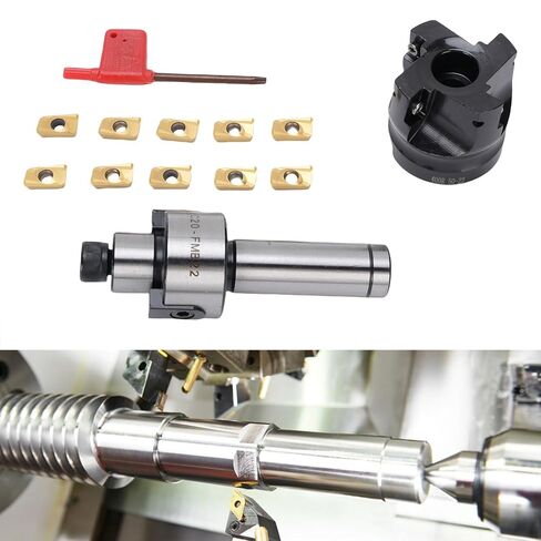 Luocute Lather End Milling Cutter, 400R 50 22 4T Face End Mill Set 4 Flute Face Mill Cutter with 10 APMT1604 Carbide Inserts for CNC Lathe for Heavy Duty CNC Milling in Saudi Arabia