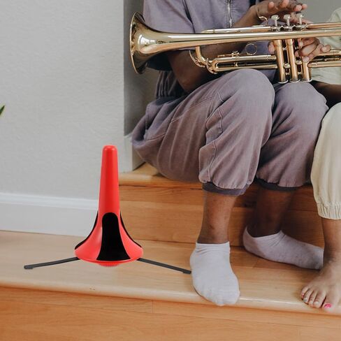 حامل الكلارينيت المحمول الأحمر القابل للفصل من SUPVOX، يدعم الآلات الموسيقية بثلاثة أرجل للأوبوا والفلوت، حامل آلات النفخ المدمج للسفر والتمرين in Kuwait