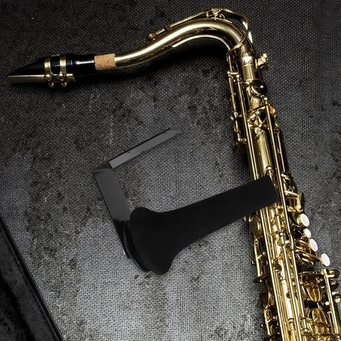 BESTYASH Saxophone and Flute Wall Mount Hanger with Flat Tube Hook, Clarinet Instrument Storage Holder Rack with Screws, Black Wind Instrument Display Stand in Saudi Arabia