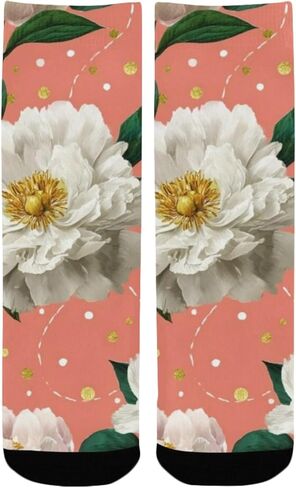 جوارب الفاوانيا الذهبية المنقطة البيضاء للمشي لمسافات طويلة - جوارب شتوية حرارية سميكة دافئة للأولاد والبنات للمدرسة، والارتداء اليومي والأنشطة الخارجية in Kuwait