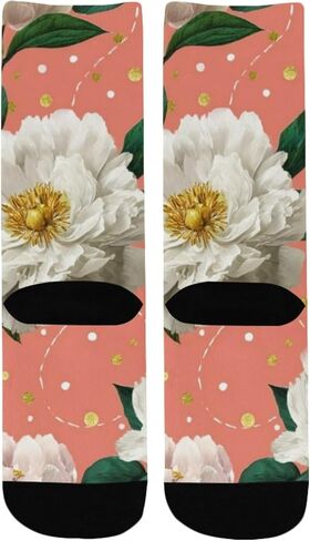 جوارب الفاوانيا الذهبية المنقطة البيضاء للمشي لمسافات طويلة - جوارب شتوية حرارية سميكة دافئة للأولاد والبنات للمدرسة، والارتداء اليومي والأنشطة الخارجية in Kuwait