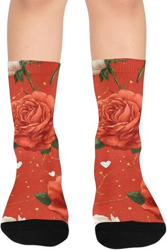 جوارب Sweet Berry Art Flowers للتنزه سيرًا على الأقدام - جوارب شتوية حرارية سميكة دافئة للأولاد والبنات للمدرسة، والارتداء اليومي والأنشطة الخارجية in Kuwait