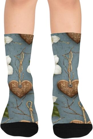 جوارب ريفية على شكل قلب بلوم للمشي لمسافات طويلة - جوارب شتوية حرارية سميكة دافئة للأطفال الصغار للأولاد والبنات للمدرسة، والارتداء اليومي والأنشطة الخارجية in Kuwait