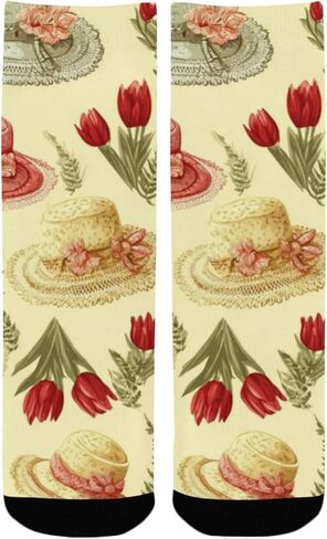 جوارب Fern Tulip Art باللون الأصفر للمشي لمسافات طويلة - جوارب شتوية حرارية سميكة دافئة للأولاد والبنات للمدرسة، والارتداء اليومي والأنشطة الخارجية in Kuwait