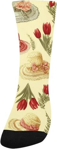 جوارب Fern Tulip Art باللون الأصفر للمشي لمسافات طويلة - جوارب شتوية حرارية سميكة دافئة للأولاد والبنات للمدرسة، والارتداء اليومي والأنشطة الخارجية in Kuwait