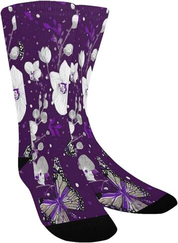 جوارب أرجوانية للمشي لمسافات طويلة على شكل فراشة - جوارب شتوية حرارية سميكة دافئة للأطفال الصغار للأولاد والبنات للمدرسة، والارتداء اليومي والأنشطة الخارجية in Kuwait