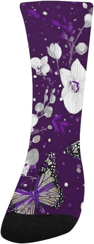 جوارب أرجوانية للمشي لمسافات طويلة على شكل فراشة - جوارب شتوية حرارية سميكة دافئة للأطفال الصغار للأولاد والبنات للمدرسة، والارتداء اليومي والأنشطة الخارجية in Kuwait