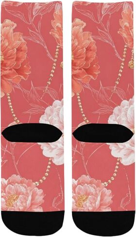 جوارب المشي لمسافات طويلة على شكل زهرة الفاوانيا الفنية - جوارب شتوية حرارية سميكة دافئة للأطفال الصغار للأولاد والبنات للمدرسة، والارتداء اليومي والأنشطة الخارجية in Kuwait