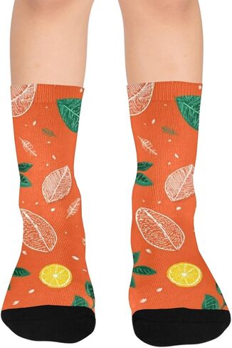 جوارب برتقالية للتنزه سيرًا على الأقدام - جوارب شتوية حرارية سميكة دافئة للأولاد والبنات الصغار للمدرسة، والارتداء اليومي والأنشطة الخارجية in Kuwait