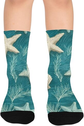 جوارب المشي لمسافات طويلة باللون الأزرق تحت الماء - جوارب شتوية حرارية سميكة دافئة للأولاد والبنات الصغار للمدرسة، والارتداء اليومي والأنشطة الخارجية in Kuwait