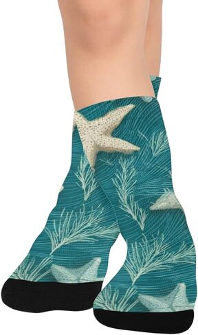 جوارب المشي لمسافات طويلة باللون الأزرق تحت الماء - جوارب شتوية حرارية سميكة دافئة للأولاد والبنات الصغار للمدرسة، والارتداء اليومي والأنشطة الخارجية in Kuwait