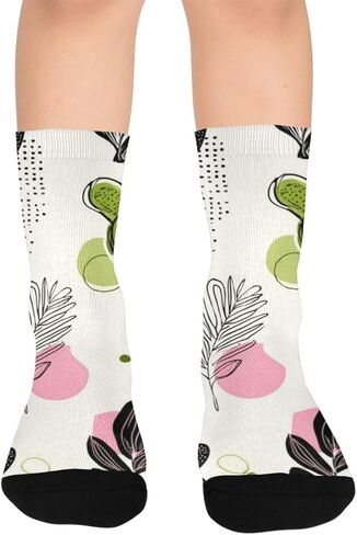 جوارب مشي لمسافات طويلة بزخارف زهرية زاهية - جوارب شتوية حرارية سميكة دافئة للأولاد والبنات الصغار للمدرسة، والارتداء اليومي والأنشطة الخارجية in Kuwait