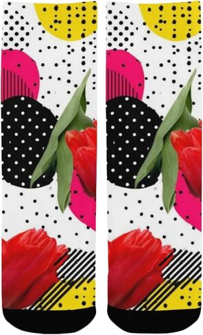 جوارب ريترو توليب بلوم للمشي لمسافات طويلة - جوارب شتوية حرارية سميكة دافئة للأطفال الصغار للأولاد والبنات للمدرسة، والارتداء اليومي والأنشطة الخارجية in Kuwait