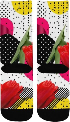 جوارب ريترو توليب بلوم للمشي لمسافات طويلة - جوارب شتوية حرارية سميكة دافئة للأطفال الصغار للأولاد والبنات للمدرسة، والارتداء اليومي والأنشطة الخارجية in Kuwait