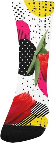 جوارب ريترو توليب بلوم للمشي لمسافات طويلة - جوارب شتوية حرارية سميكة دافئة للأطفال الصغار للأولاد والبنات للمدرسة، والارتداء اليومي والأنشطة الخارجية in Kuwait