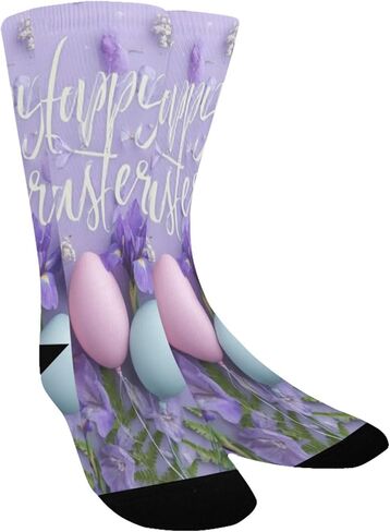 جوارب أرجوانية للمشي لمسافات طويلة على شكل بيضة عيد الفصح من باستيل - جوارب شتوية حرارية سميكة دافئة للأولاد والبنات للمدرسة، والارتداء اليومي والأنشطة الخارجية in Kuwait