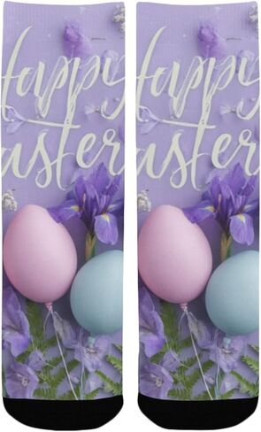 جوارب أرجوانية للمشي لمسافات طويلة على شكل بيضة عيد الفصح من باستيل - جوارب شتوية حرارية سميكة دافئة للأولاد والبنات للمدرسة، والارتداء اليومي والأنشطة الخارجية in Kuwait