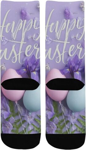 جوارب أرجوانية للمشي لمسافات طويلة على شكل بيضة عيد الفصح من باستيل - جوارب شتوية حرارية سميكة دافئة للأولاد والبنات للمدرسة، والارتداء اليومي والأنشطة الخارجية in Kuwait