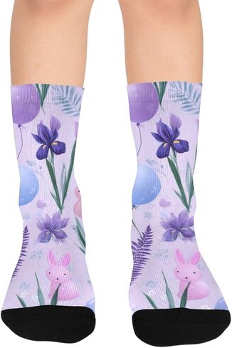 جوارب Lavender Balloon Garden للتنزه سيرًا على الأقدام - جوارب شتوية حرارية سميكة دافئة للأطفال الصغار للأولاد والبنات للمدرسة، والارتداء اليومي والأنشطة الخارجية in Kuwait