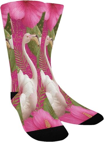 جوارب Flamingos Hibiscus Bloom للتنزه سيرًا على الأقدام - جوارب شتوية سميكة دافئة للأولاد والبنات الصغار للمدرسة، والارتداء اليومي والأنشطة الخارجية in Kuwait