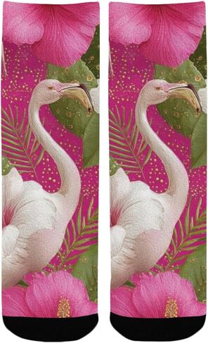 جوارب Flamingos Hibiscus Bloom للتنزه سيرًا على الأقدام - جوارب شتوية سميكة دافئة للأولاد والبنات الصغار للمدرسة، والارتداء اليومي والأنشطة الخارجية in Kuwait