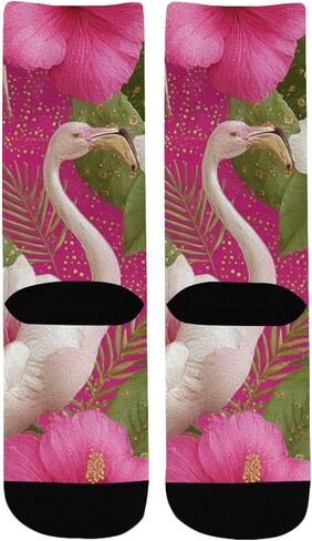 جوارب Flamingos Hibiscus Bloom للتنزه سيرًا على الأقدام - جوارب شتوية سميكة دافئة للأولاد والبنات الصغار للمدرسة، والارتداء اليومي والأنشطة الخارجية in Kuwait