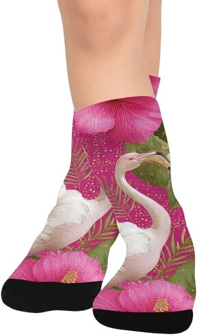 جوارب Flamingos Hibiscus Bloom للتنزه سيرًا على الأقدام - جوارب شتوية سميكة دافئة للأولاد والبنات الصغار للمدرسة، والارتداء اليومي والأنشطة الخارجية in Kuwait