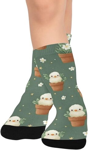 جوارب المشي لمسافات طويلة من Potted Chick Bloom Greeb - جوارب شتوية حرارية سميكة دافئة للأولاد والبنات للمدرسة، والارتداء اليومي والأنشطة الخارجية in Kuwait