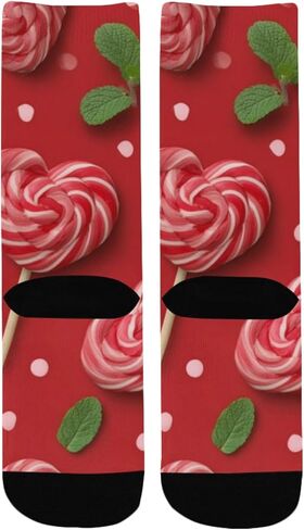 جوارب المشي لمسافات طويلة على شكل قلب مصاصة بالنعناع - جوارب شتوية حرارية سميكة دافئة للأولاد والبنات للمدرسة، والارتداء اليومي والأنشطة الخارجية in Kuwait