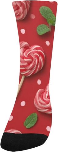 جوارب المشي لمسافات طويلة على شكل قلب مصاصة بالنعناع - جوارب شتوية حرارية سميكة دافئة للأولاد والبنات للمدرسة، والارتداء اليومي والأنشطة الخارجية in Kuwait