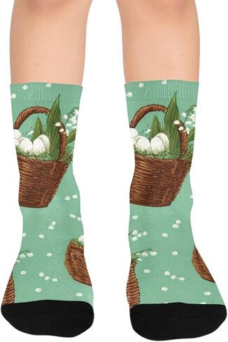 جوارب زنبق الوادي للتنزه سيرًا على الأقدام لعيد الفصح - جوارب شتوية حرارية سميكة دافئة للأولاد والبنات الصغار للمدرسة، والارتداء اليومي والأنشطة الخارجية in Kuwait