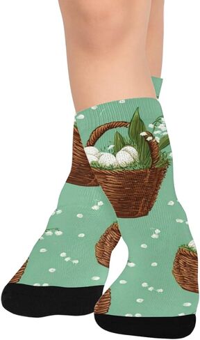 جوارب زنبق الوادي للتنزه سيرًا على الأقدام لعيد الفصح - جوارب شتوية حرارية سميكة دافئة للأولاد والبنات الصغار للمدرسة، والارتداء اليومي والأنشطة الخارجية in Kuwait