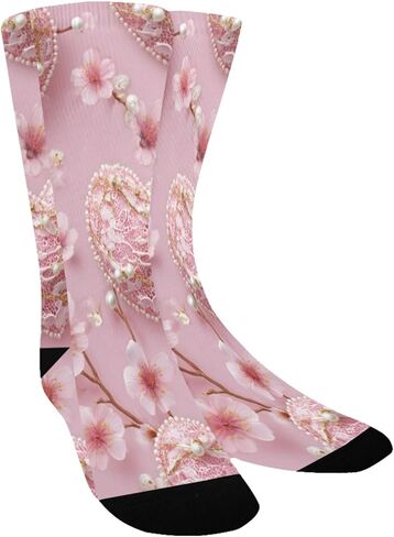 جوارب المشي لمسافات طويلة باللون الوردي من الدانتيل اللؤلؤي - جوارب شتوية حرارية سميكة دافئة للأطفال الصغار للأولاد والبنات للمدرسة، والارتداء اليومي والأنشطة الخارجية in Kuwait