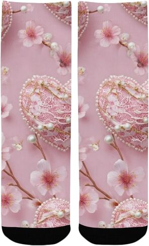 جوارب المشي لمسافات طويلة باللون الوردي من الدانتيل اللؤلؤي - جوارب شتوية حرارية سميكة دافئة للأطفال الصغار للأولاد والبنات للمدرسة، والارتداء اليومي والأنشطة الخارجية in Kuwait