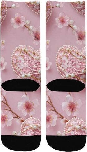 جوارب المشي لمسافات طويلة باللون الوردي من الدانتيل اللؤلؤي - جوارب شتوية حرارية سميكة دافئة للأطفال الصغار للأولاد والبنات للمدرسة، والارتداء اليومي والأنشطة الخارجية in Kuwait