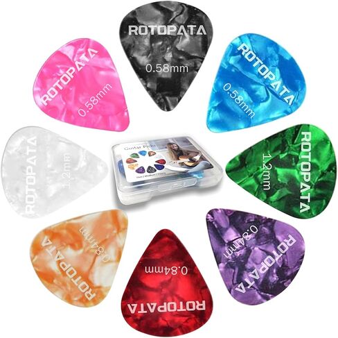 7 قطع جيتار خشبية من روتوباتا مع صندوق تخزين منظم، تصميم أخدود مضاد للانزلاق، سمك ثقيل 2.7 مم، 7 أنواع من الخشب الطبيعي للجيتار الصوتي الكهربائي in Kuwait