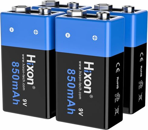 شاحن بطارية قابلة للشحن 9 فولت 4 فتحات هيكسون، شاحن بطارية ليثيوم سريع 9 فولت مع مؤشر LED، منفذ شحن من النوع C in Kuwait