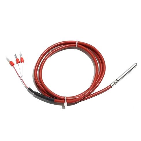 5x50MM 6x60MM Tubular Probe PT1000 Temperature Sensor Thermocouple Red Silicone Wire 0.5M 1M 2M 3.0M 3 Connectors 1Pcs(2M Cable Length,PT1000_5X50MM Probe) in Saudi Arabia