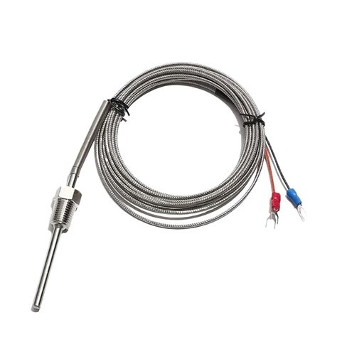 K Type PT100 Thermocouple Sensor NPT G1/2 Inch Thread Stainless Steel Adjustable Probe 6x50/100/150/200MM Wire 1/2/3/4/5M 1Pcs(K Type,Cable Length 2M_Probe 6X50MM) in Saudi Arabia