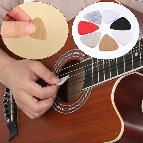 12 PCS Felt Picks for Guitar, 3mm Multi-Color Picks Plectrums for Ukulele Bass Acoustic & Electric Guitars in Saudi Arabia