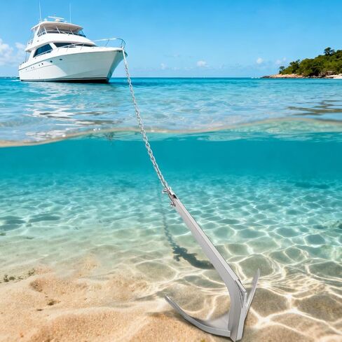 طقم مرساة القارب من الصلب المجلفن بروس ستايل مخلب مرساة، HT G4 سلسلة بحرية قصيرة الارتباط، حبل نايلون 3 حبلا، موصل دوار لصيد القوارب، الإبحار 18 20 21 22 23 24 25 26 27 28 32 35FT قوارب in Kuwait