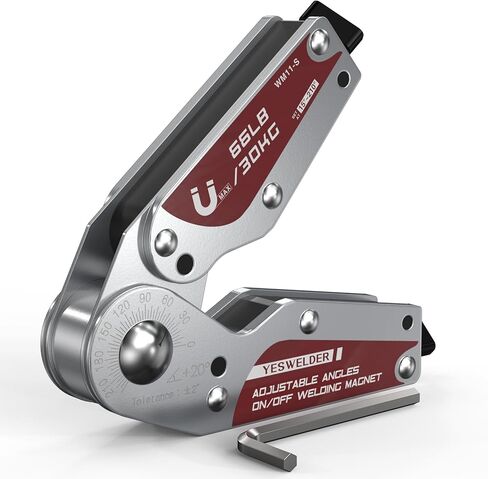 YESWELDER Adjustable Angle On/Off Welding Magnet, 20-200° Angle Magnetic Welding Holder, 110LB/50KG Switchable Holding Power Welding Accessory in Saudi Arabia