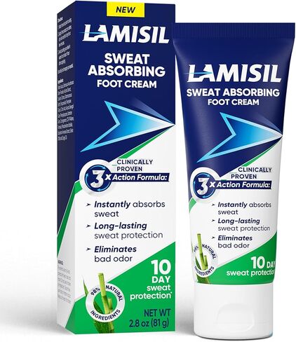 كريم لاميسيل لامتصاص العرق، مزيل لرائحة القدم، يمتص العرق على الفور، حماية طويلة الأمد، مكونات طبيعية، 2.8 أونصة (81 جم) in Kuwait
