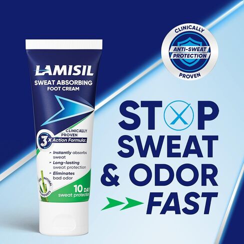 كريم لاميسيل لامتصاص العرق، مزيل لرائحة القدم، يمتص العرق على الفور، حماية طويلة الأمد، مكونات طبيعية، 2.8 أونصة (81 جم) in Kuwait