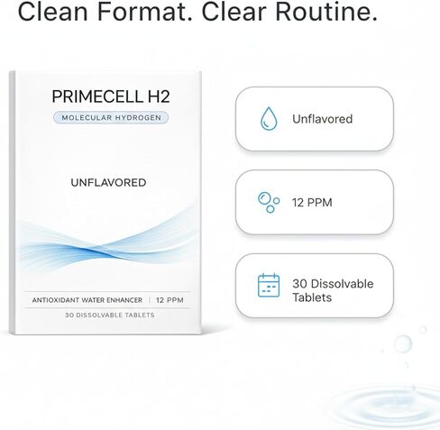 PRIMECELL H2 Molecular Hydrogen Tablets, Antioxidant and Cellular Health Support, H2 Molecular Tabs in Saudi Arabia