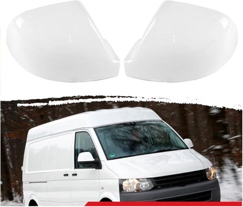 Wing Mirror Cover Rearview Mirror Cover Side Wing Mirror Cap Glossy White Trim for VW Transporter T5 T5.1 2010-2015 T6 2016-2019 Cap Side Mirror Covers(Color:Left 1pc) in Kuwait