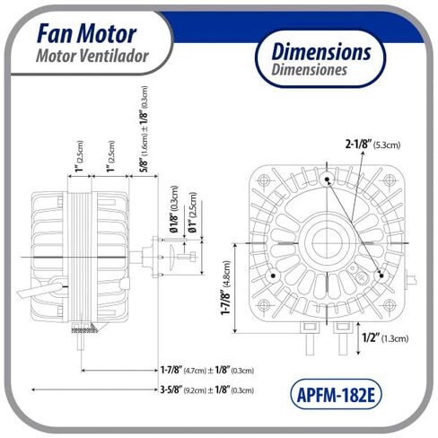 Appli Parts APFM-182E 18W Refrigeration Condenser and Evaporator Motor 220V 60Hz 0.5A 1300rpm Includes Base and 10in Aluminum Fan Blade CCW Shaft end Universal fit in Saudi Arabia